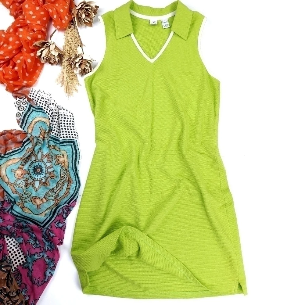 Real Clothes Textured Lime Dress Sz L - Picture 1 of 10
